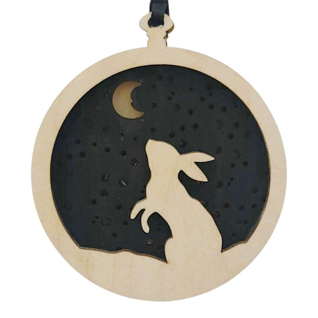 Ornament - Light Up Wood (Bunny Rabbit) by Squirrel Tacos Papercuts