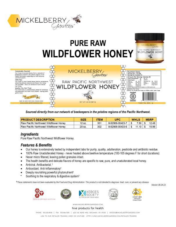 Honey - Raw Pacific Northwest Wildflower (12oz) by Mickelberry Gardens