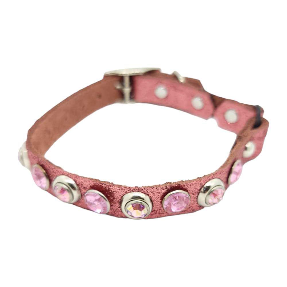 Cat Collar - Glitter Pink with Pink Gems by Greenbelts
