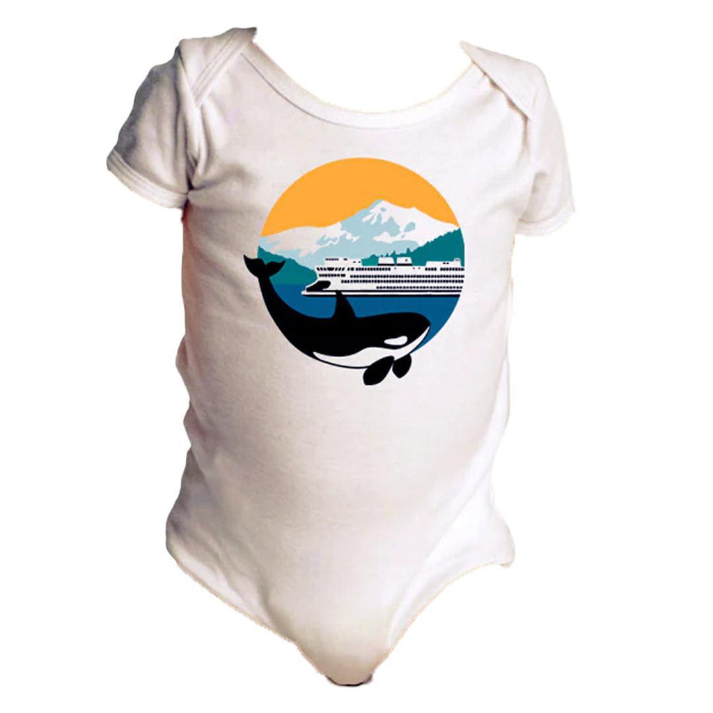 Romper - Mountain Ferry and Orca Infant Bodysuit by Orange Twist