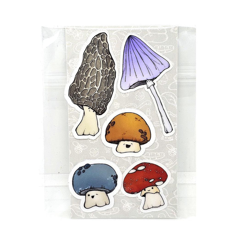 Tiny Stickers - Set of 5 - Mushroom Friends (Assorted) by World of Whimm