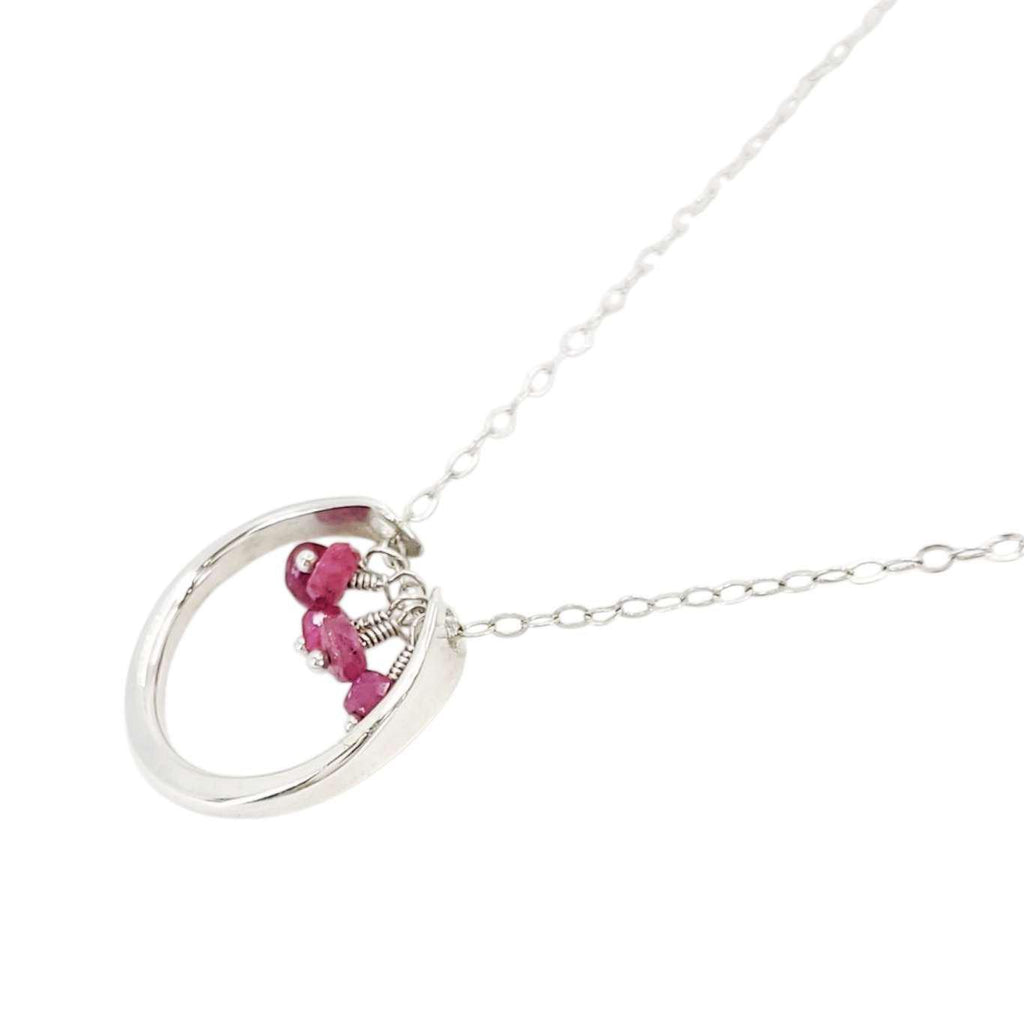 Necklace - Serena Gemstone Pendant (Ruby) by Foamy Wader