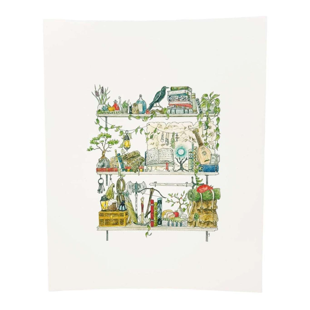 Art Print - 8x10 - The Adventurer's Shelves by Lizzy Gass