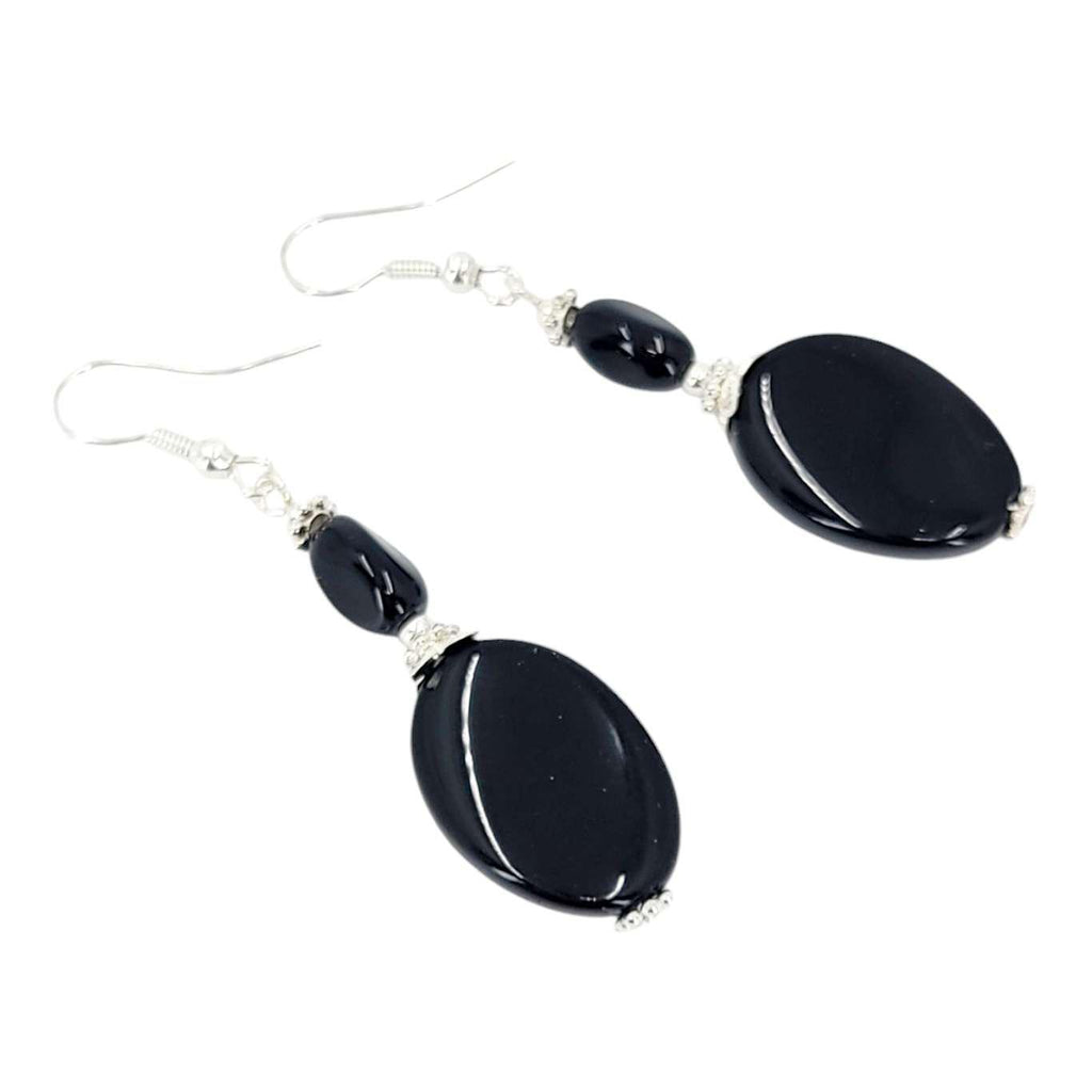 Earrings - Onyx Oval Drops by Tiny Aloha