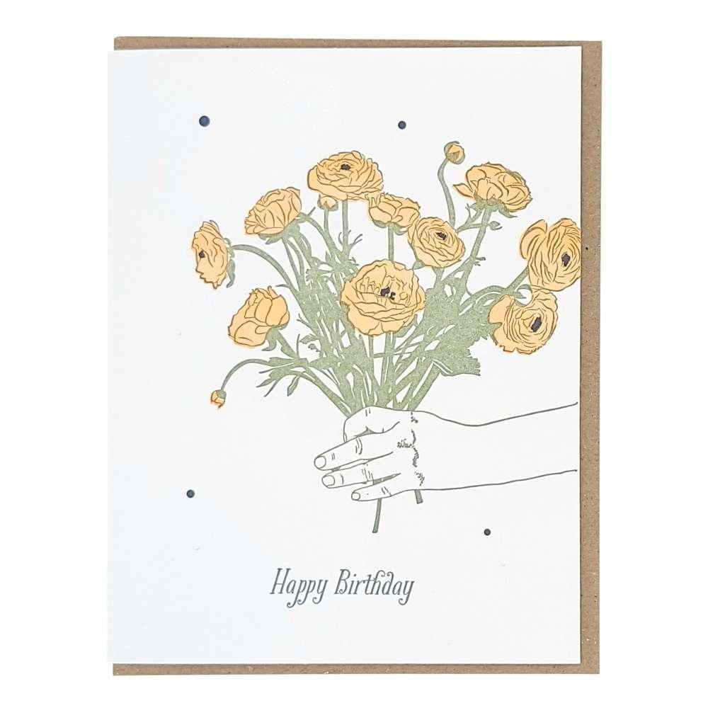 Card - Birthday - Happy Birthday Ranunculus by Lark Press