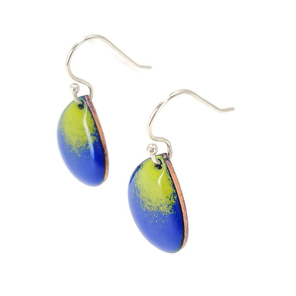 Earrings - Gradient Small Teardrop (Green Blue) by Magpie Mouse Studios