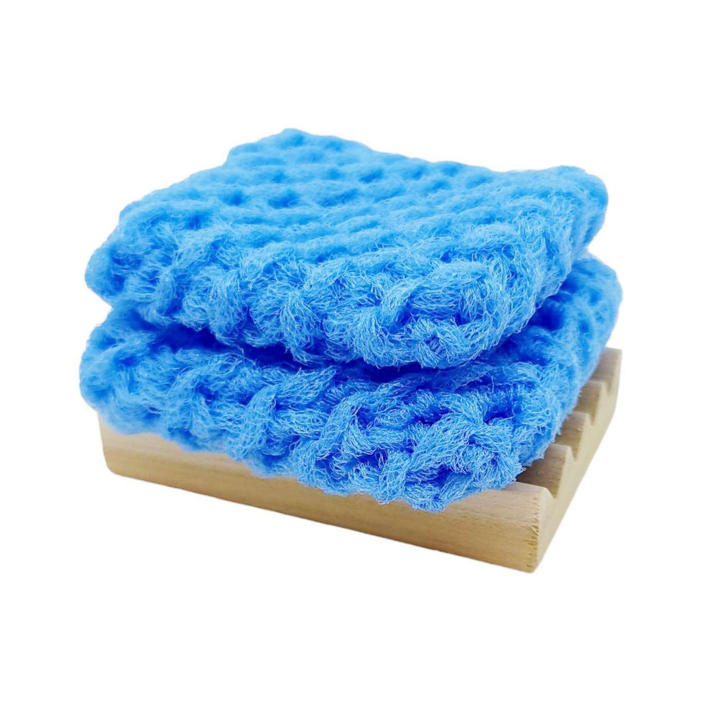 Scrubbies - Set of 2 with Wooden Dish (Blue) by Dot and Army