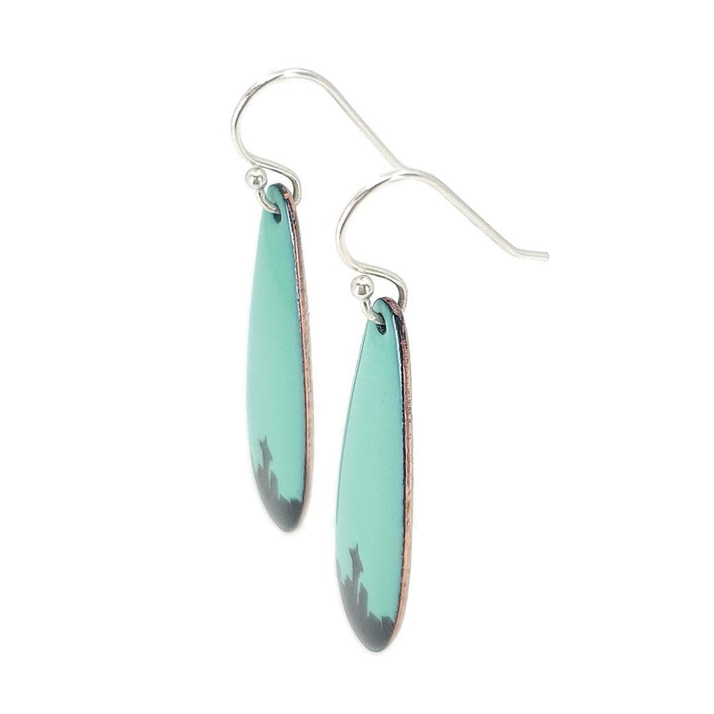 Earrings - Seattle Skyline Long Teardrop (Turquoise) by Magpie Mouse