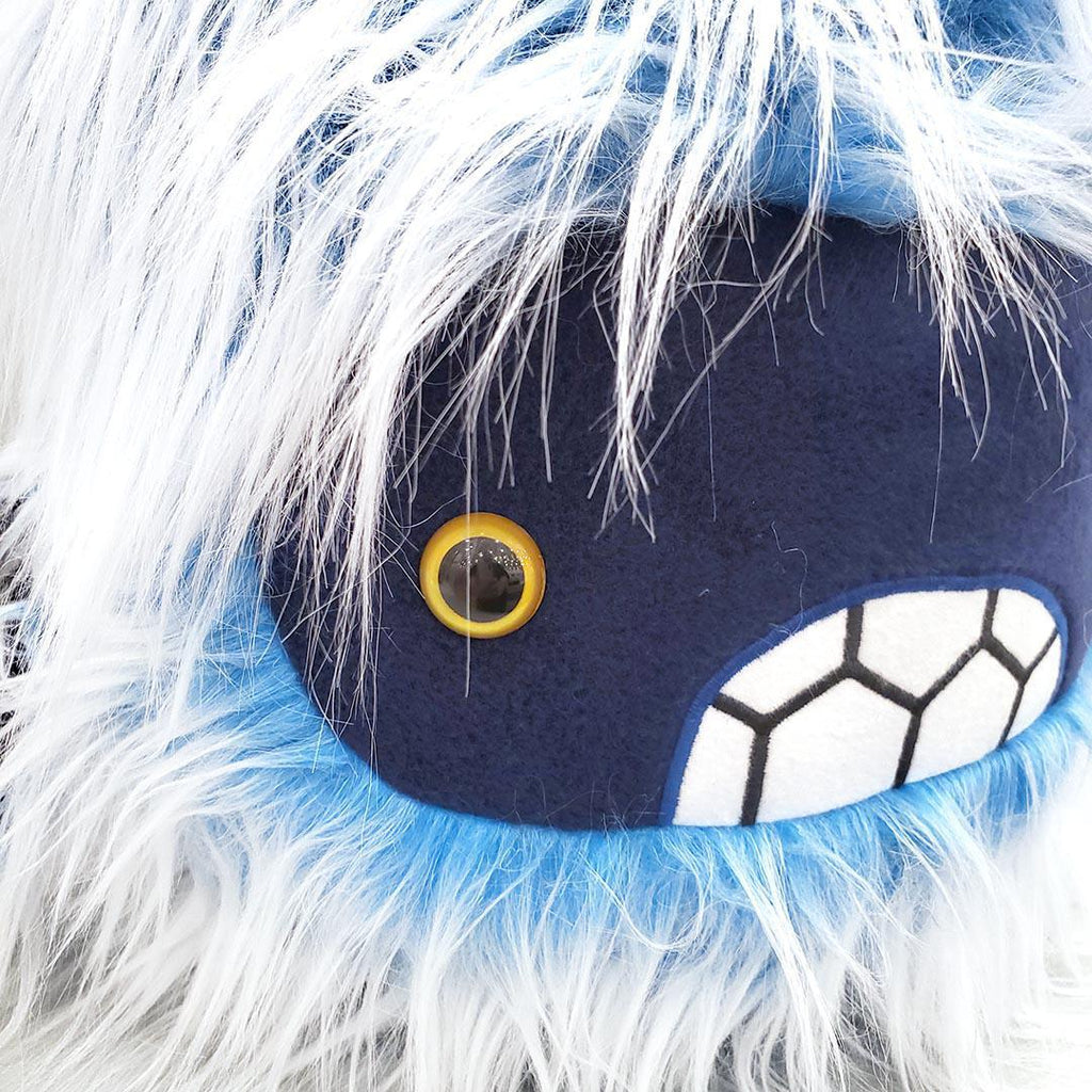 Large Yeti Head  - Blue White with Yellow Eyes by Careful It Bites