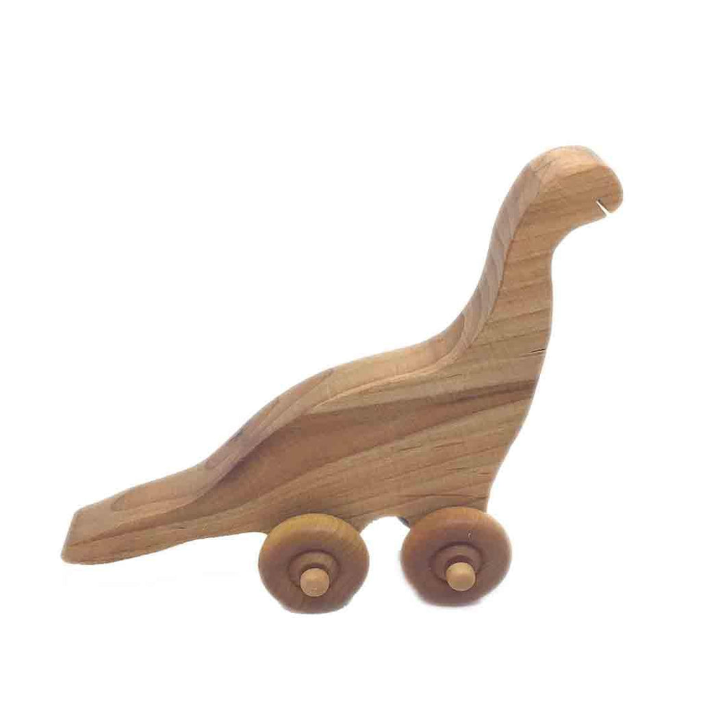 (30% Off) Wooden Toy - Brontosaurus Dinosaur on Wheels by Baldwin Toy Co.