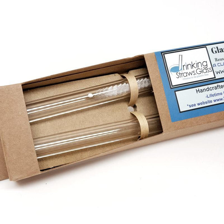 Straws - Set of 2 - Straight Standard 8in by DrinkingStraws.Glass