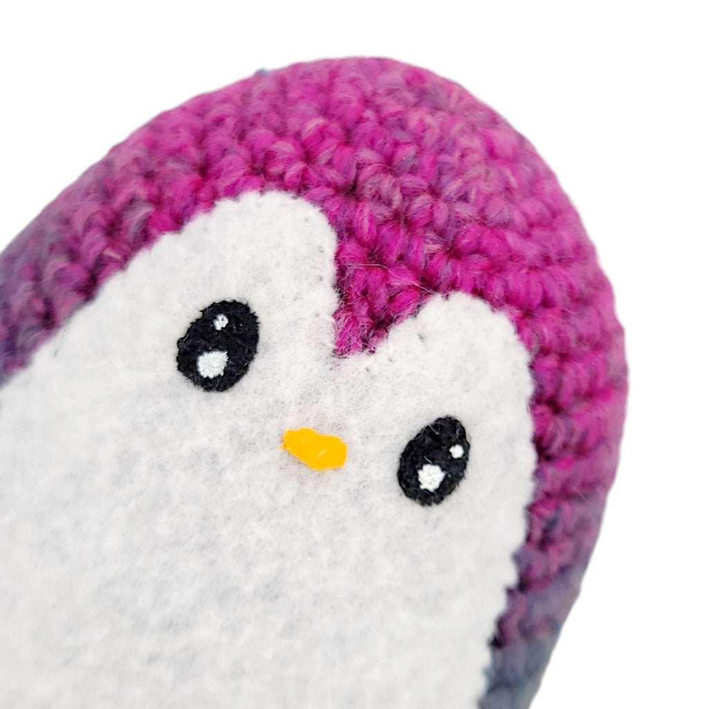 Plush Toy - Large Penguin (Magenta Gradient with Purple Heart) by Moyo Workshop