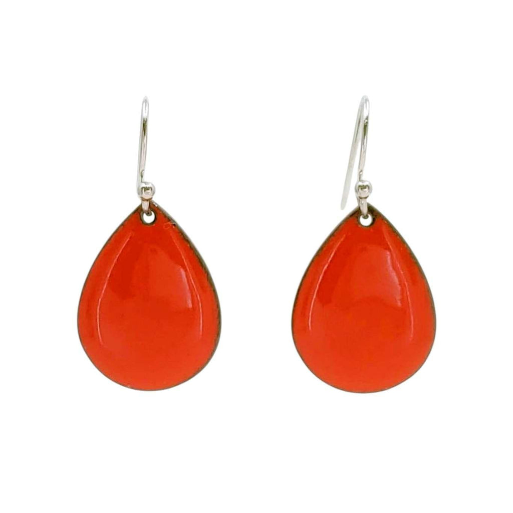 Earrings - Small Teardrop (Flame Orange) by Magpie Mouse Studios