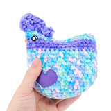 Plush Toy - Medium Chicken (Pastel Purple Stripe with Purple Heart) by Moyo Workshop, image 2 of 7