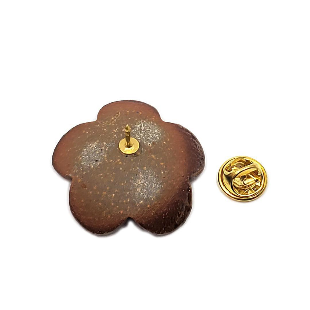 (20% Off) Ceramic Pin - Plum Sakura with Small Center by Jennifer Fujimoto