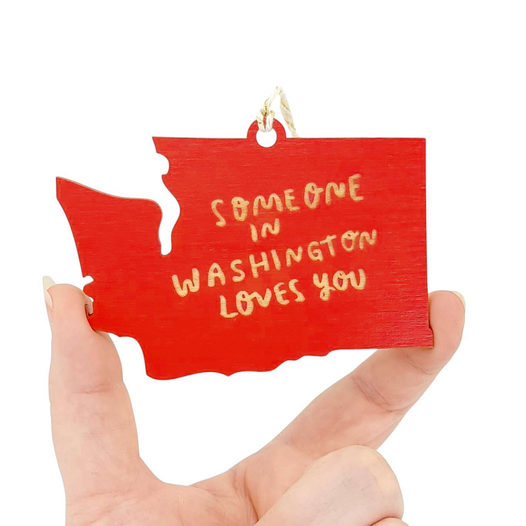 Ornaments - Large - Someone in WA Loves You WA State (Assorted Colors) by SnowMade