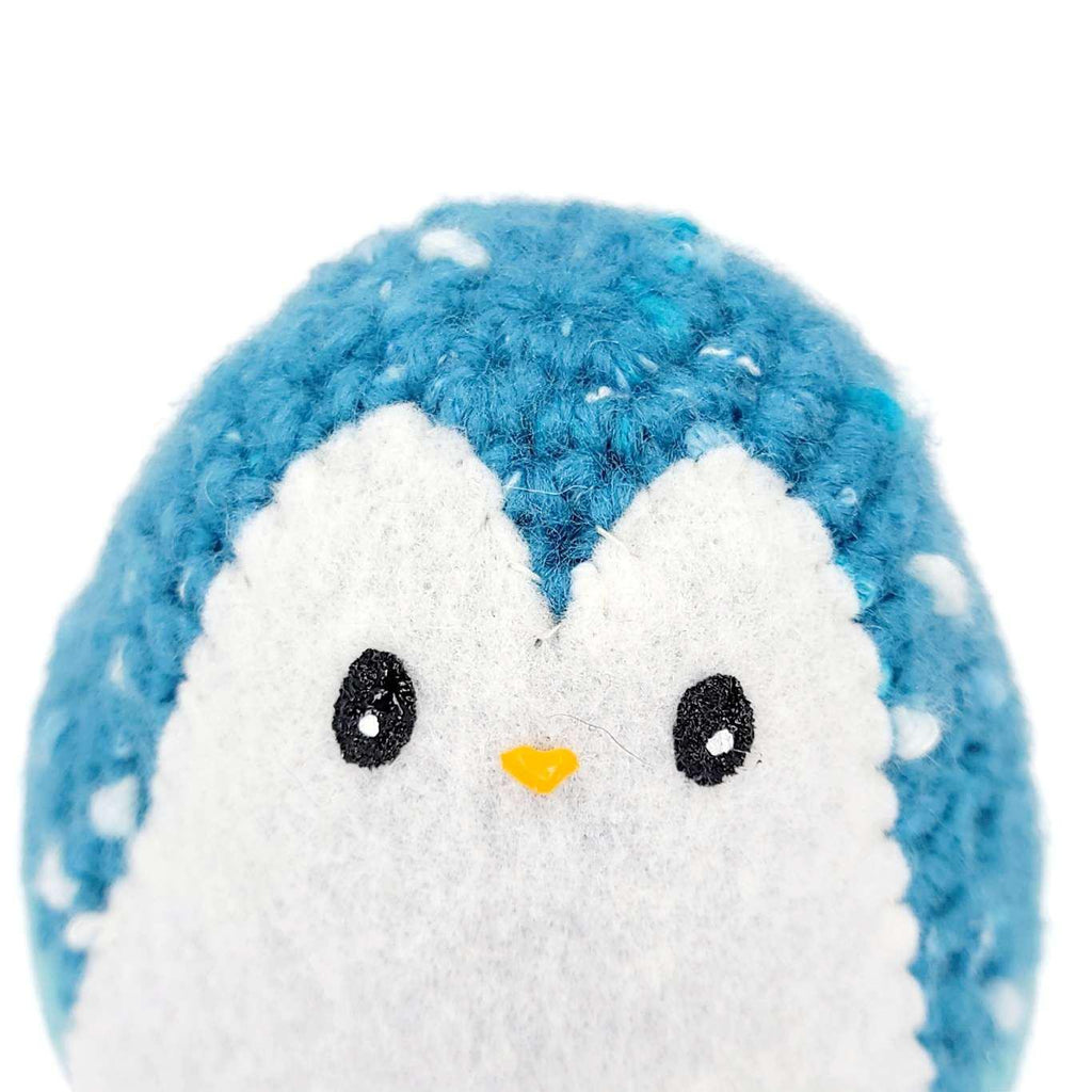 Plush Toy - Large Penguin (Slubby Blue with Blue Heart) by Moyo Workshop