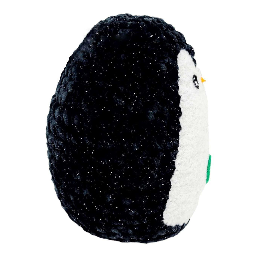 Plush Toy - Large Penguin (Black Sparkle with Green Heart) by Moyo Workshop