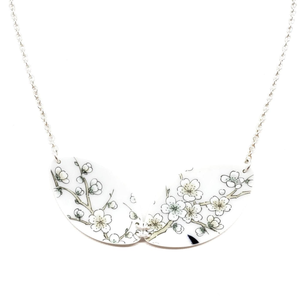 Necklace - Duo Vintage China Pale Cherry Blossoms by Material+Movement