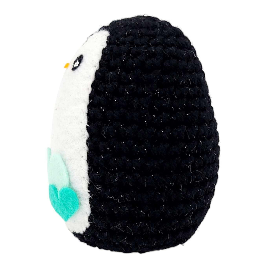 Plush Toy - Medium Penguin (Black with Turquoise Double Heart) by Moyo Workshop