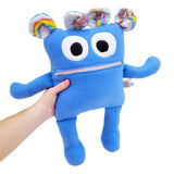 Plush - 14in - Large Chomper Buddy (Blue Rainbow Unicorn) by Peek A Boo Plush, image 2 of 7