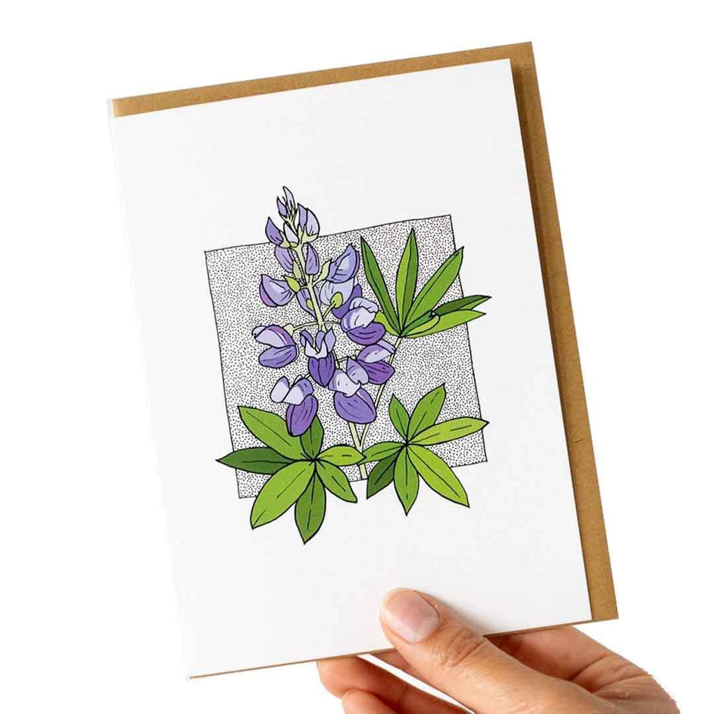 Card - All Occasion - Broadleaf Lupine PNW Native Plants by Lauren Nishizaki Designs