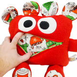 Plush - 14in - Large Chomper Buddy (Red Xmas Cocoa) by Peek A Boo Plush, image 5 of 7