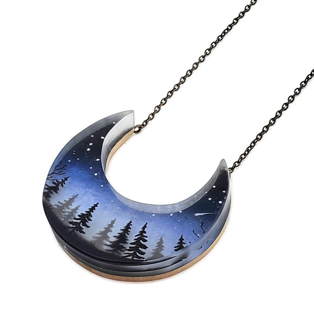 Necklace - Crescent Woods Painted by Fernworks