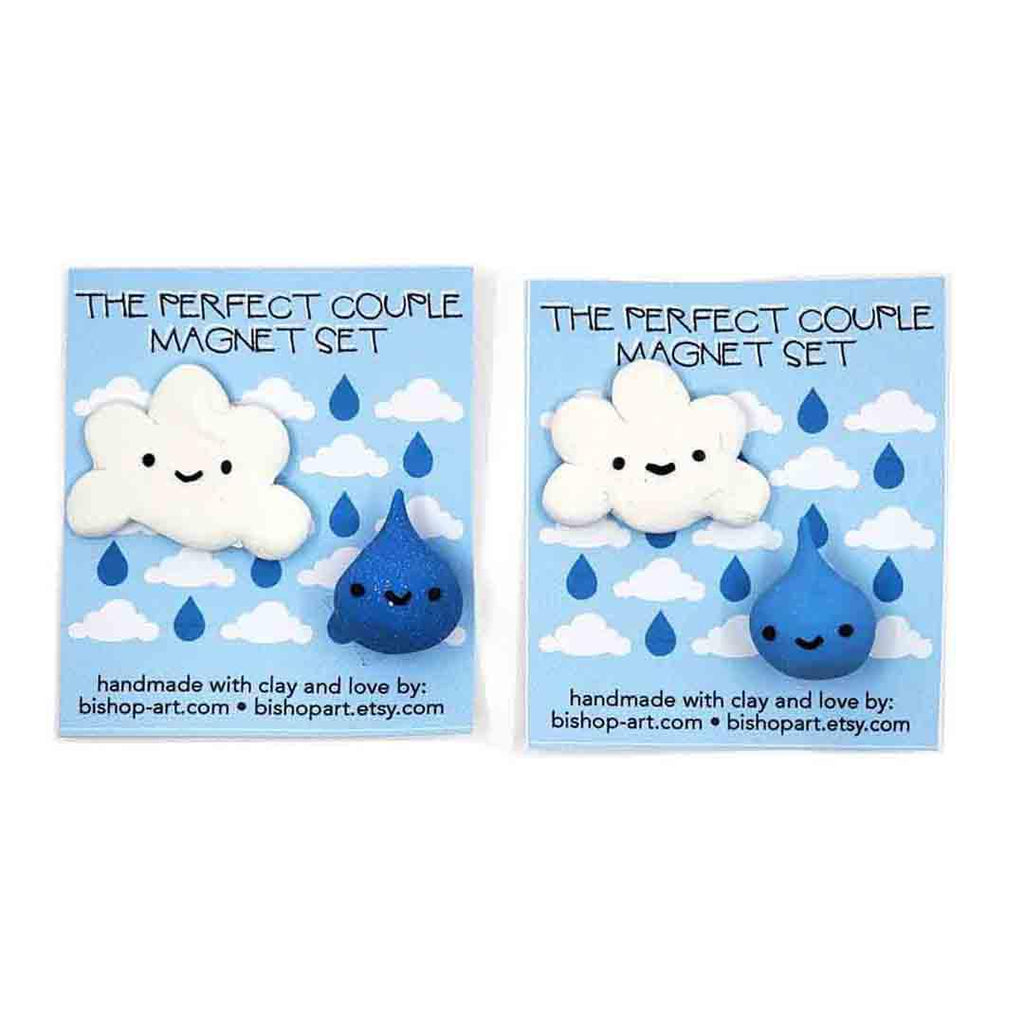Magnet Set - Cloud and Raindrop Couple (Assorted) by bishopart