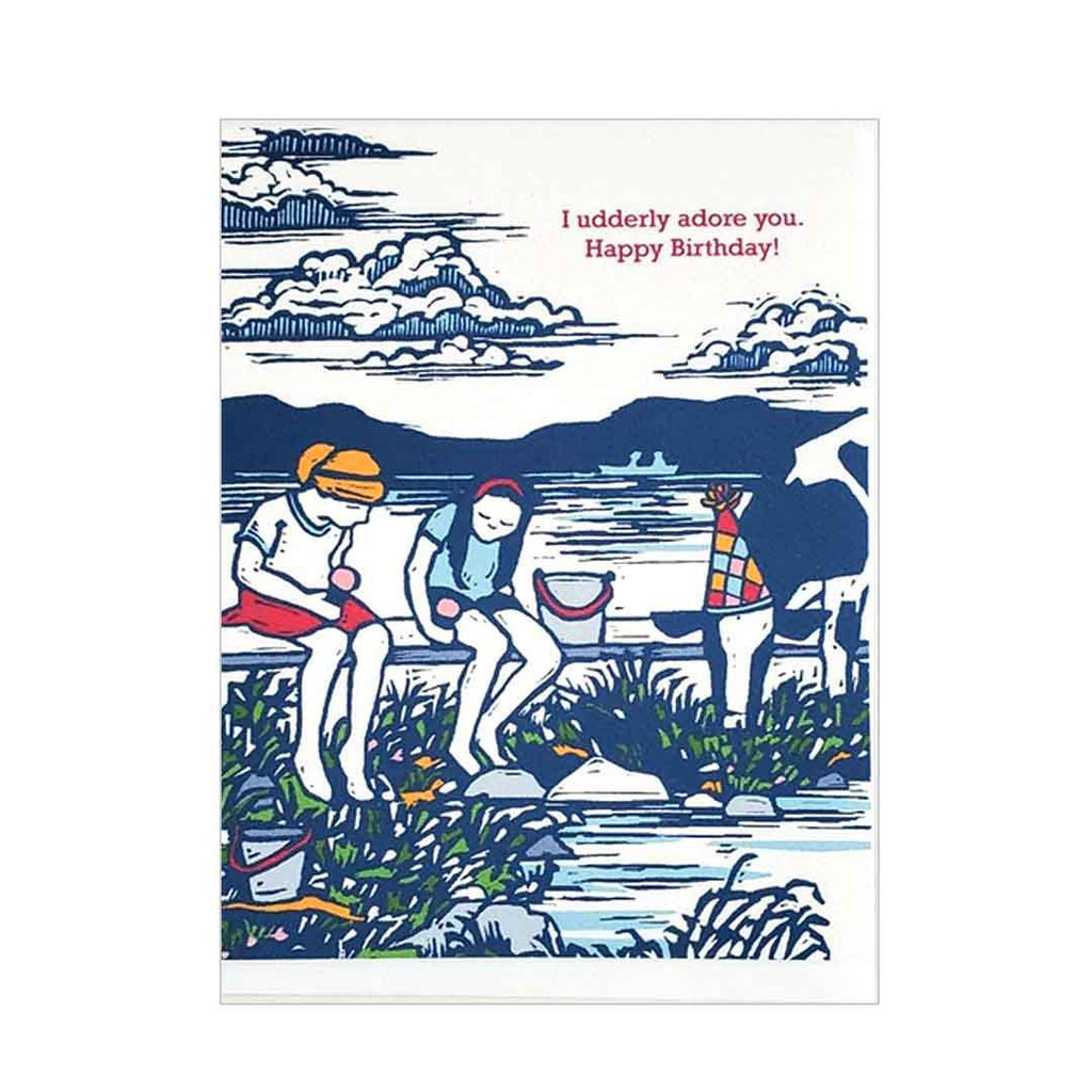Card - Birthday - Cow and Ice Cream (I Udderly Adore You) by Little Green