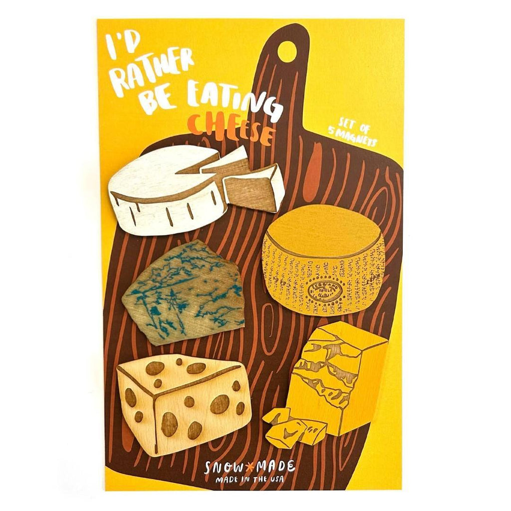 Magnets - Set of 5 -  I'd Rather be Eating Cheese by SnowMade