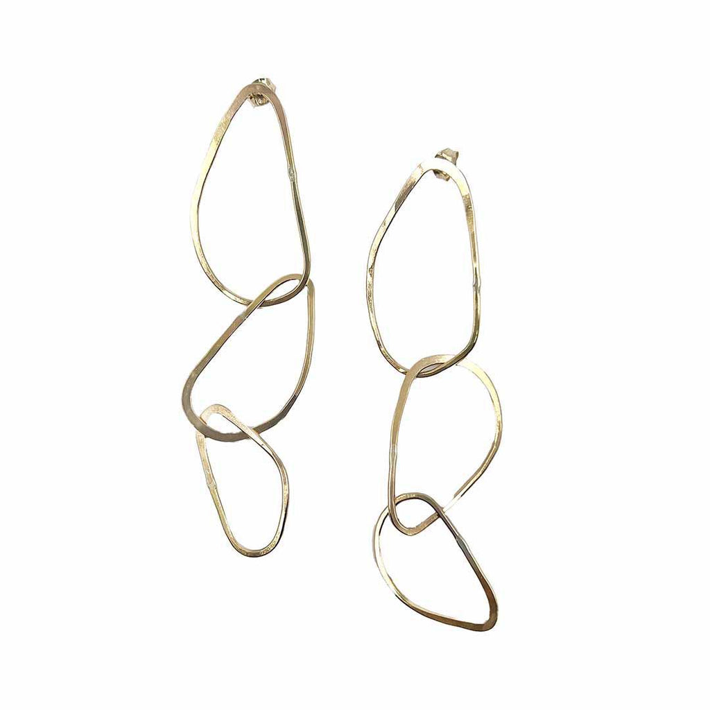 Earrings - Medium River Stones Gold Fill by Verso Jewelry