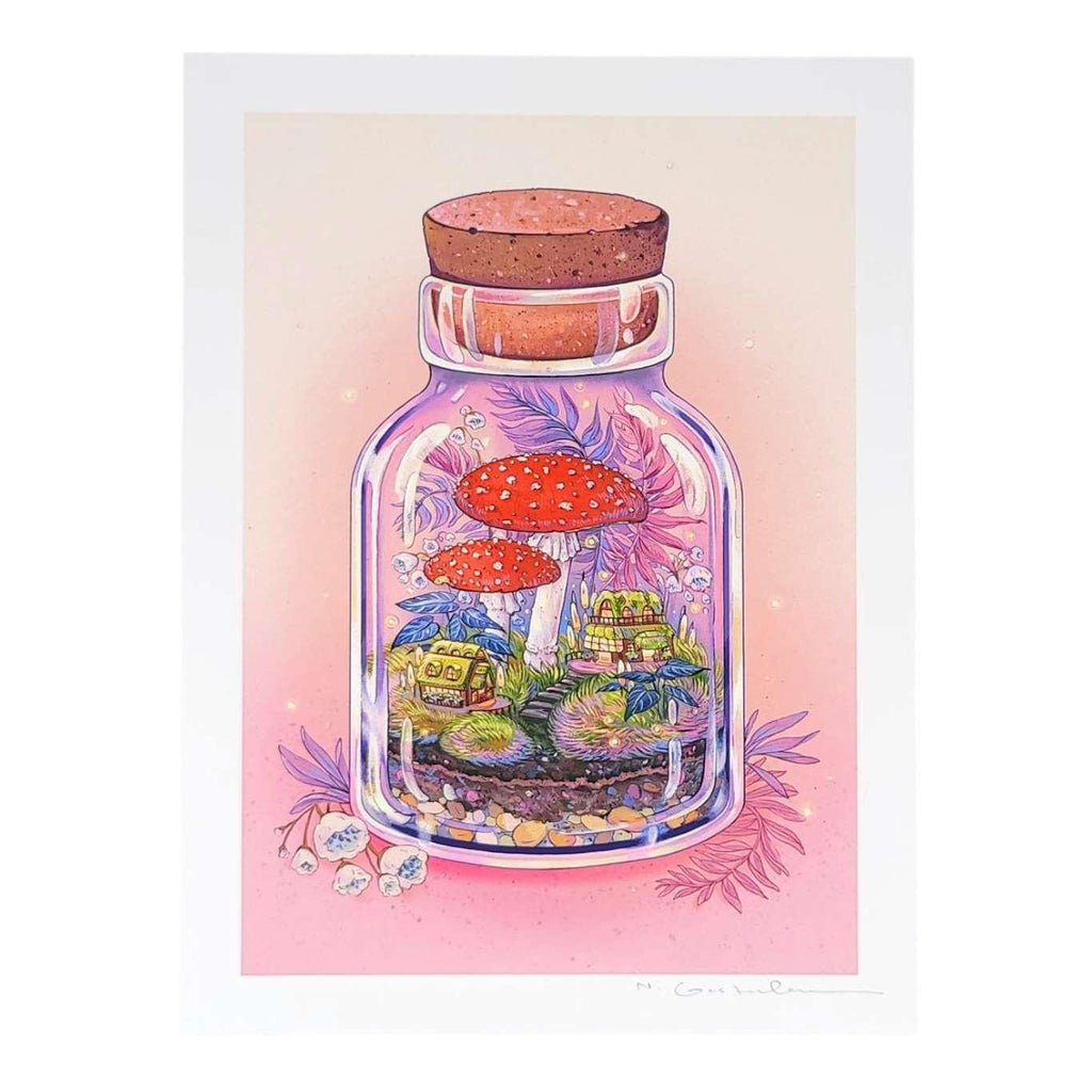 Art Print - 6x8in - Mushroom Terrarium by Nimasprout