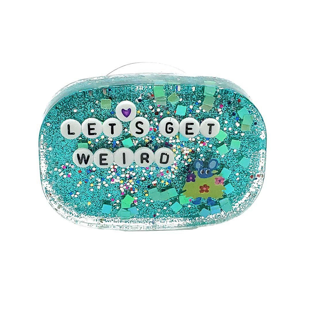 Shower Art - Small - Let's Get Weird - Hiding Mouse (Aqua Multi) by Ugly Baby