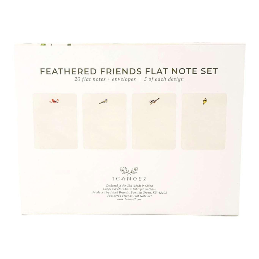 Boxed Set - Set of 20 Flat Notes - Feathered Friends Birds by 1Canoe2