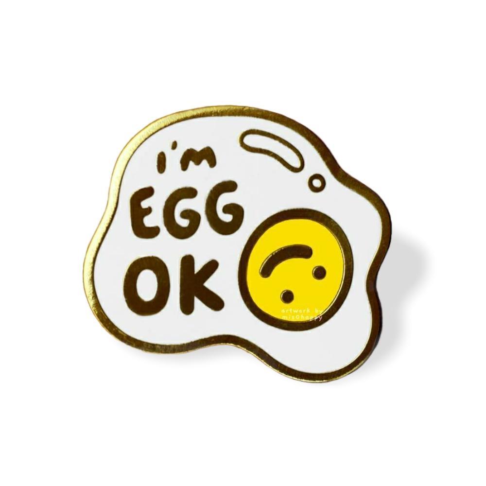 Enamel Pin - I'm Egg OK by Mis0 Happy