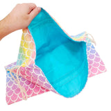 Bag - Chomper Buddy Drawstring (Mermaid Scales Aqua) by Peek A Boo Plush, image 2 of 5