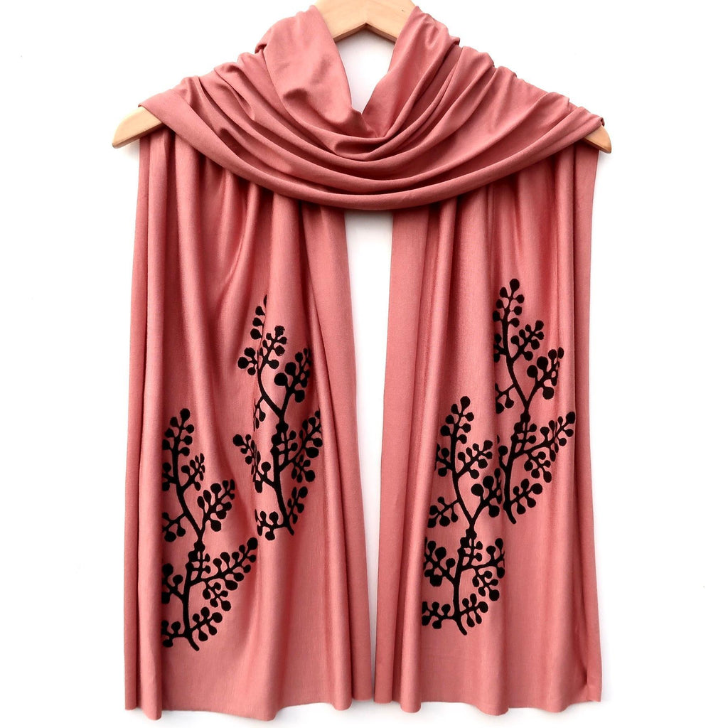 (20% Off) Scarf Wide - Peach (Black or White Ink) by Windsparrow Studio