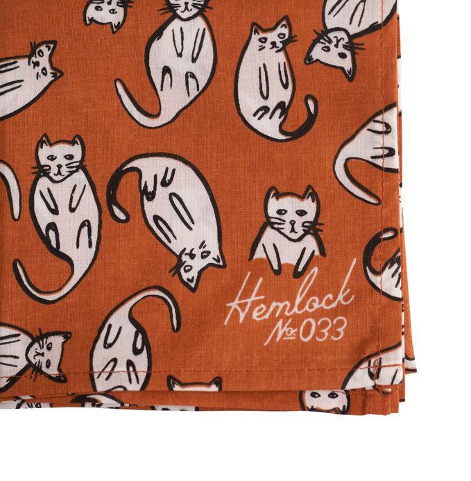 Bandana - Kitties in Burnt Orange by Hemlock Goods