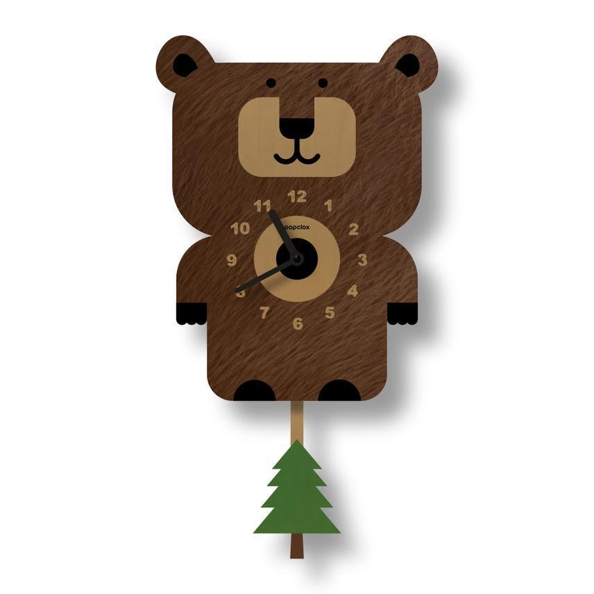 Wood Clock - Bear Pendulum by Popclox