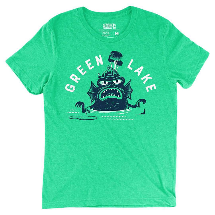 Adult Crew Neck - Green Lake Heather Kelly Green Tee (XS - XL) by Factory 43