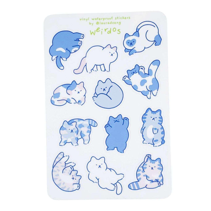 Sticker Sheet - Weirdo Cats by Laura Zeng