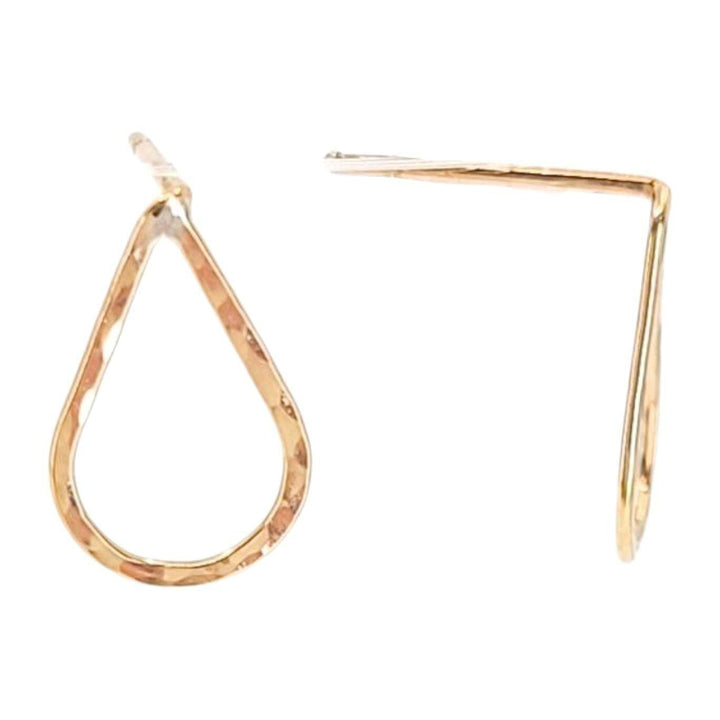 Earrings - Tiny Teardrop Stud (Gold or Silver) by Foamy Wader