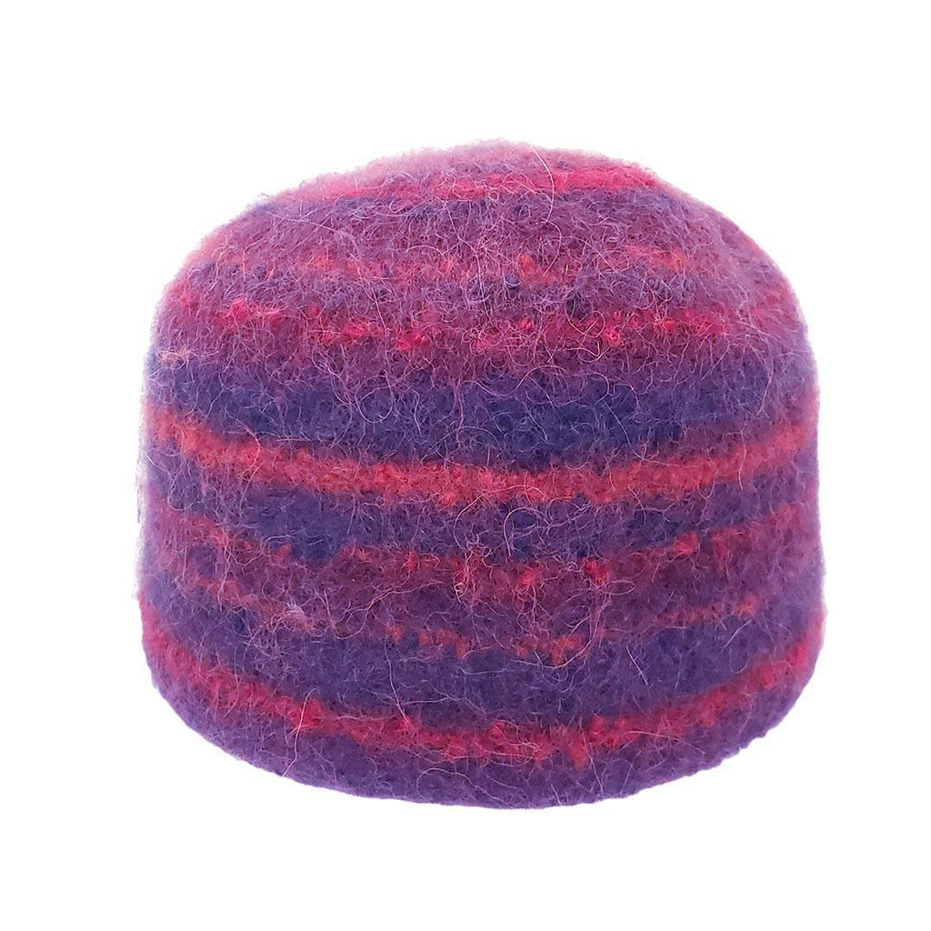 Hat - Felted Wool Cap in Blue and Red Stripe (Assorted Sizes) by Snooter-doots