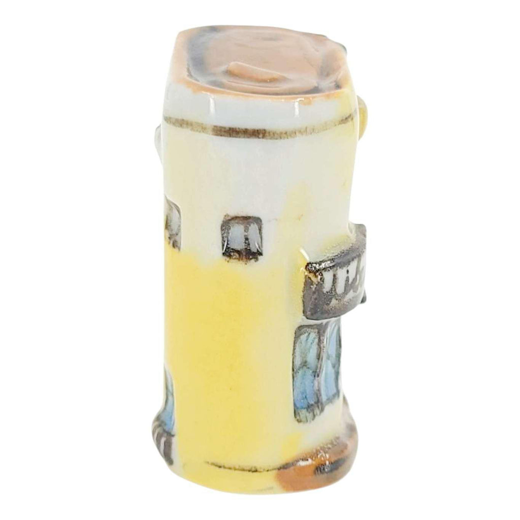 Collectible - Tiny House - Library (Yellow Walls, Brown Roof, Red Door) by Mist Ceramics