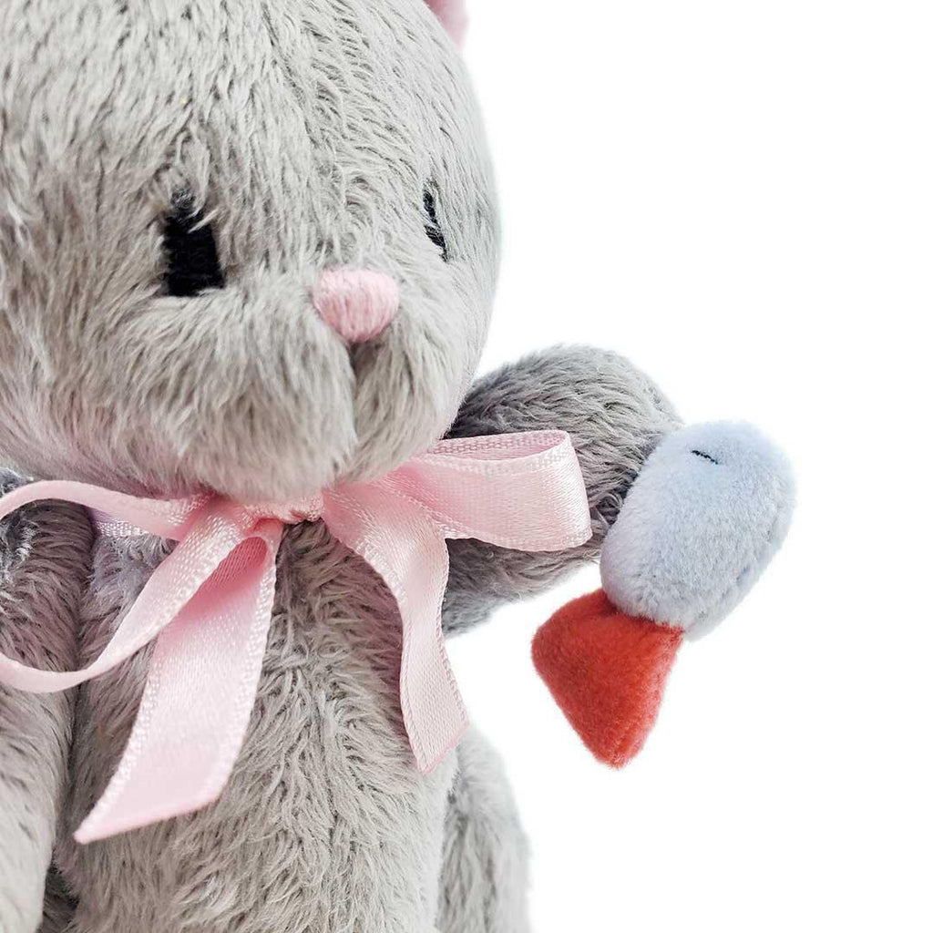 Plush - Gray Cat with a Fish by Frank and Bubby