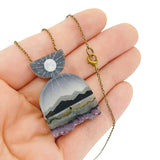 Necklace - Magic Hills Crystal (Gunmetal) by Fernworks, image 2 of 7