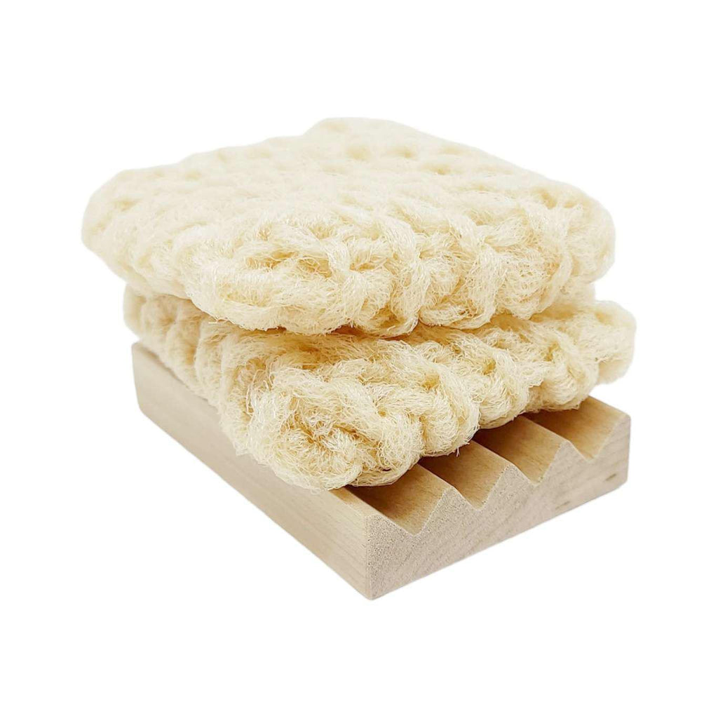 Scrubbies - Set of 2 with Wooden Dish (Natural) by Dot and Army