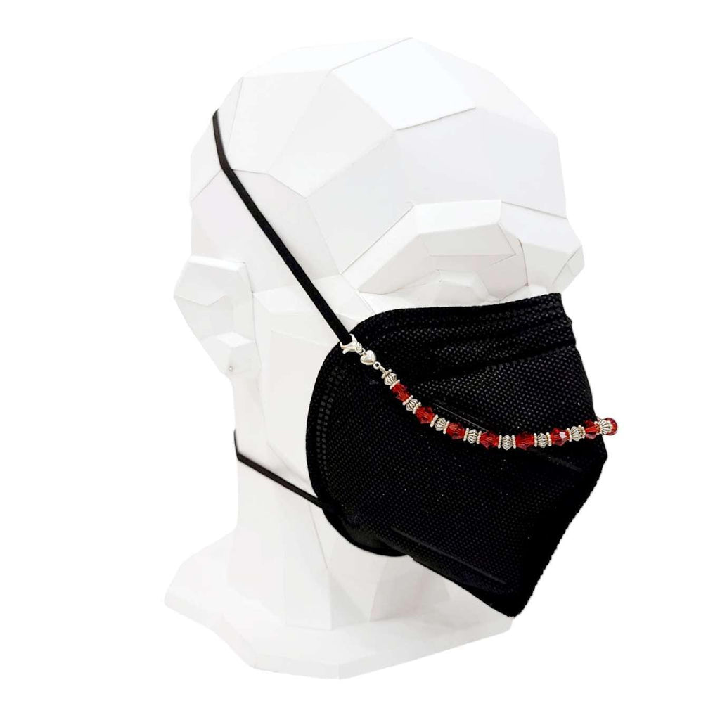 Mask Chain - Bead String (Red Glass) by Tiny Aloha