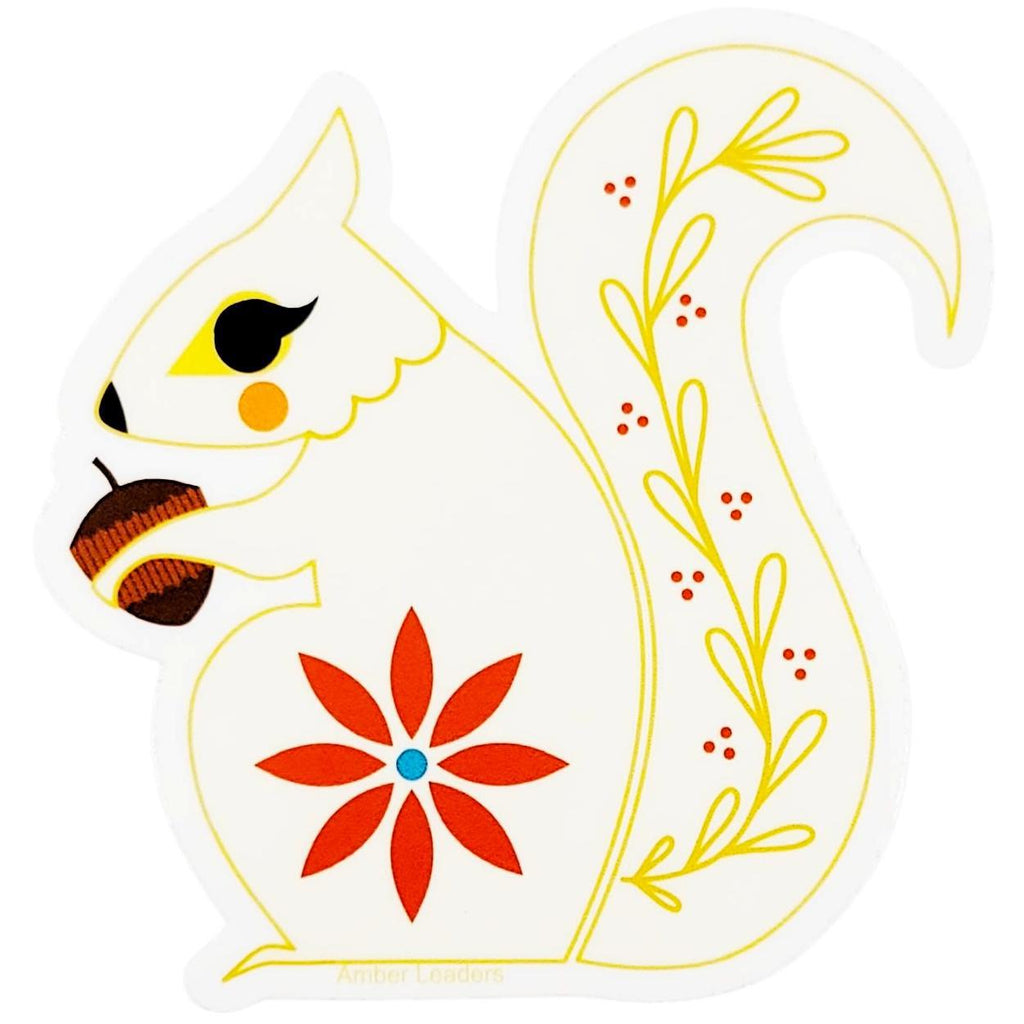 Sticker - White Squirrel by Amber Leaders Designs